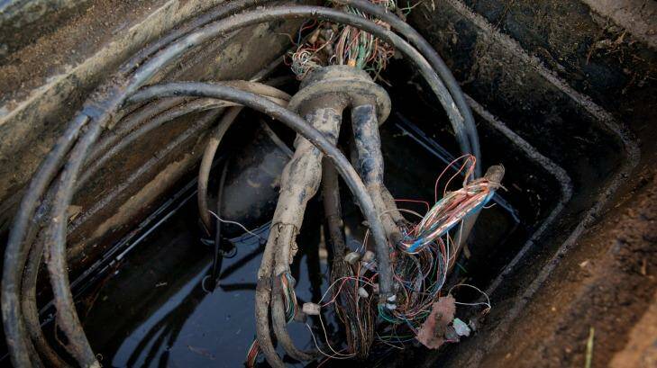 Ryde Joinery in Punchbowl have bad Telstra copper cables - the same cables the NBN plans to use. Photo: Wolter Peeters
