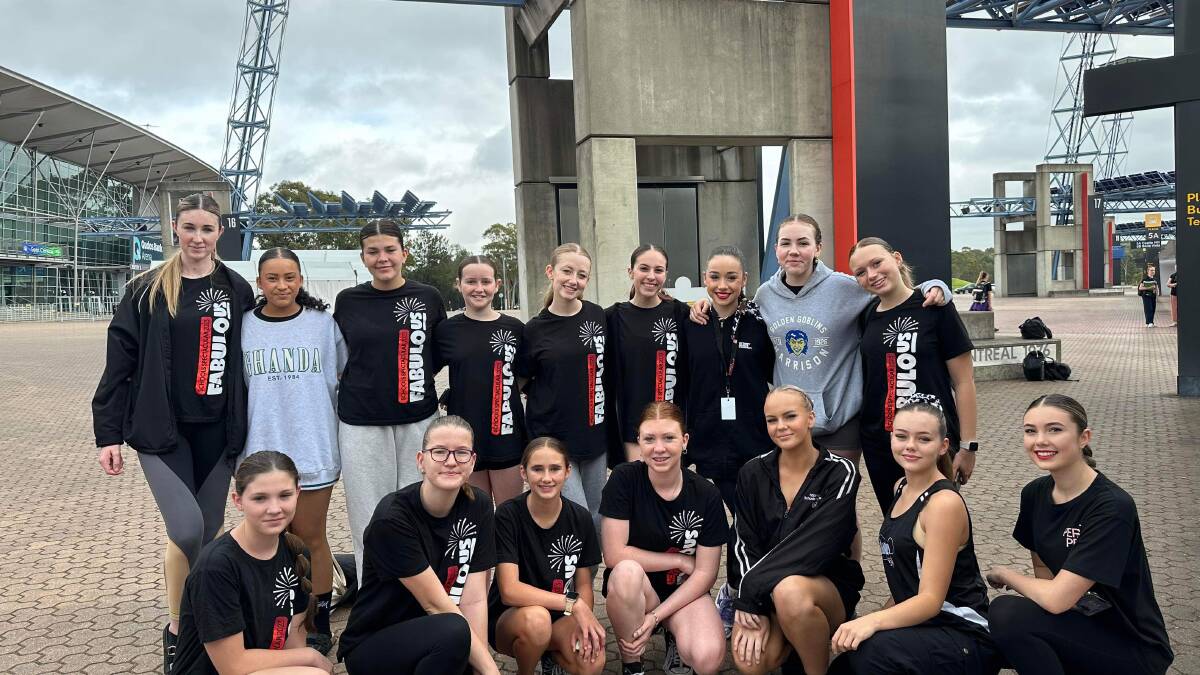 Outside the Qudos Bank Arena, students from Inverell and Macintyre High schools who performed in the State Dance Ensemble, Aboriginal Dance Company and Combined Dance groups. Photo supplied