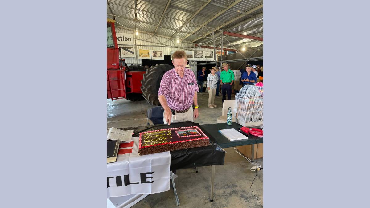 Former Moree farmer Colin Uebergang, 92, was a special guest at the anniversary weekend marking 50 years of Versatile tractors in Australia.