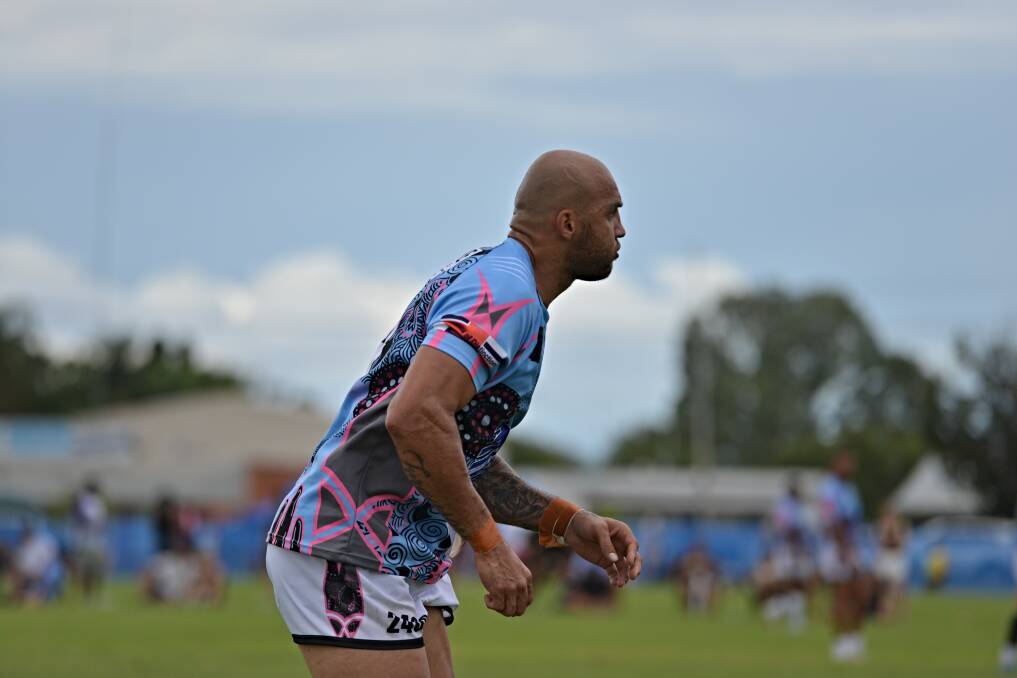 Former NRL star Blake Ferguson in action for Moree Brothers. Picture by Mark Bode