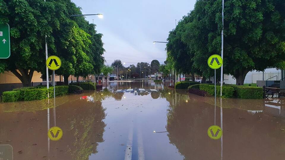 Business owners are encouraged to complete a survey on how the recent floods in Moree have affected operations. Picture/NOW FM Facebook.