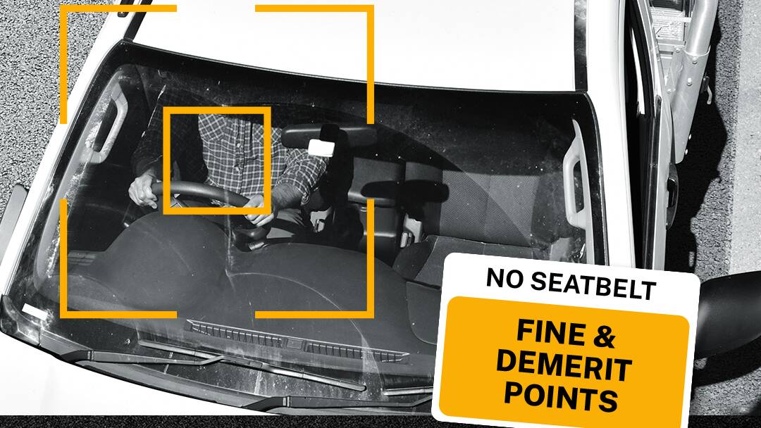 Cameras that detect if drivers are wearing seatbelts or not are being switched on from Monday, July 1. Picture supplied. 