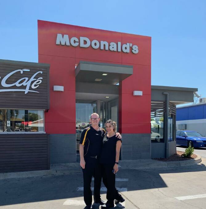 Licensee Mick and Ashley Young will hold a celebration on Saturday to officially re-open the Moree McDonalds after a $3.6m renovation. Picture supplied. 